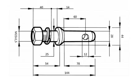 TELEPITŐ SZEG fi28mm MENNETEL M22x1,5