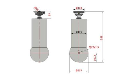 CYLINDER TELESCOPICZNY - MEILLER KIPPER 5 ETAPÓW 175mm - 15 ton skok 1650mm