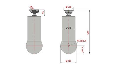 TELESKOPICKÝ HYDRAULICKÝ VALEC - MEILLER KIPPER 5 ÚROVNÍ 175mm - 15 ton ZDVIH 1750mm