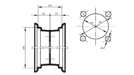 FELGE 5x8 (für Reife 16x6.5-8)