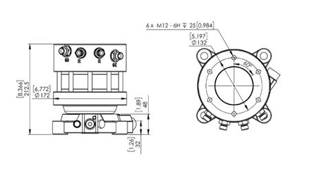 14046 - ROTATORE IDRAULICO CR400 - 4500/2500 DOPPIA FLANGIA