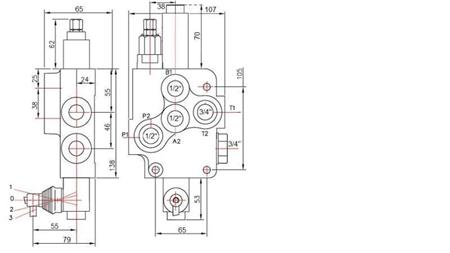 HYDRAULIC VALVE 1xP80 + FLOATING