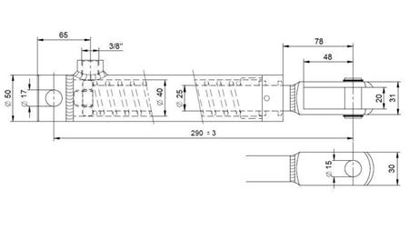 REM CYLINDER MET INTERNE VEER 25/70mm