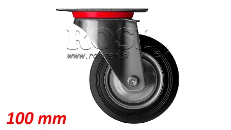 ROUE 100mm AVEC BASE ROTATIVE