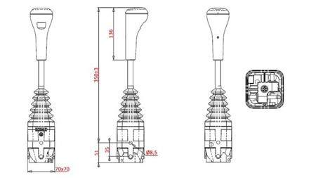 JOYSTICK INDEMAR FÜR SEIL MIT GABEL - OHNE TASTE