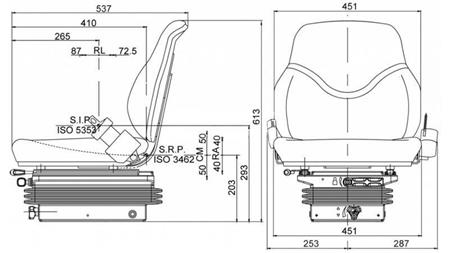 ÜLÉS MECHANIKUS FÜGGESZTÉSSEL SC79 SZÖVETBŐL