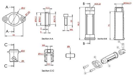 CARRIER AL. FOR BRAIDED CABLE FOR VALVE P40