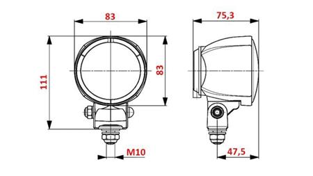 TRACTOR WORK LIGHT ROUND H3 HELLA HALOGEN