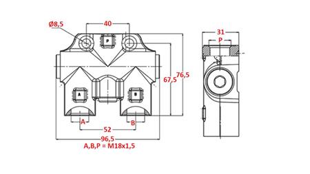 VALVOLA IDRAULICA PER MARKER UNIDIREZIONALE M18x1,5