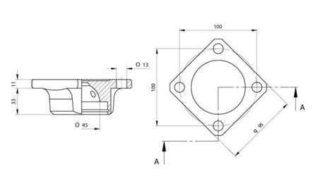 GÖMB fi 45 FLANGÉVAL