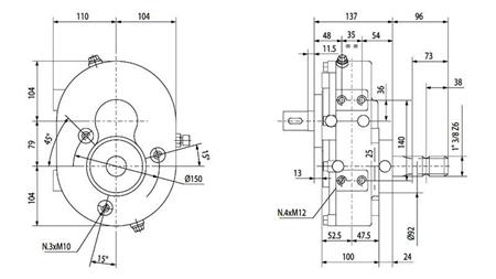 REDUCTOR ROTATION INVERSION A-3A 1:1 (30HP-22,1kW)