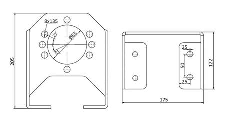 ANGULAR CARRIER FOR HYDRAULIC MOTOR MP+MR+MS