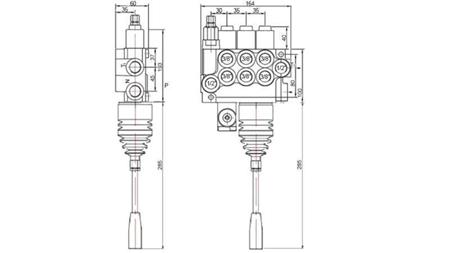 HYDRAULIKVENTIL 3xP40 + JOYSTICK