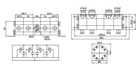 HIDRAULIKUS FOGASKEREKES ÁRAMLÁS ELOSZTÓ SZELEP  4/1 (3-6,4 lit - max.240bar) 1,6cc/SEG