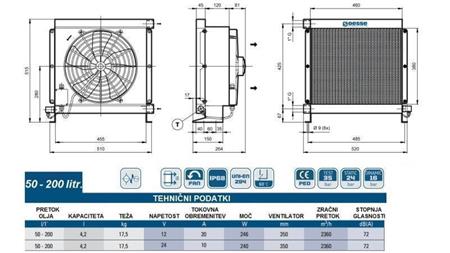 OIL COOLER DC 12V HY05702 50-200 LIT