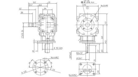 ANGULAR REDUCTOR T-311J 1:3 (50HP-36,8kW)