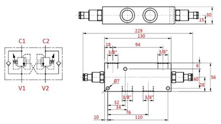 OVERCENTER VALVE 3/8