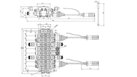 HIDRAULINIS VOŽTUVAS HIAB 8xPC70 2x JOYSTIKAS - ELEKTRINIS VALDYMAS 12V