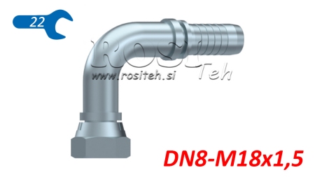 HIDRAULIKUS IDOM BSP NŐI TÉRD 90° DN8-M18x1,5