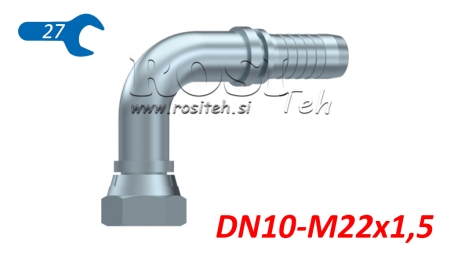 CODO FEMENINO BSP HIDRÁULICO 90° DN10-M22X1,5