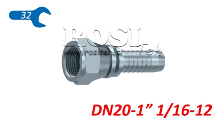 RACCORD HYDRAULIQUE DKJ JIC74° FEMELLE DN20-1 1/16-12