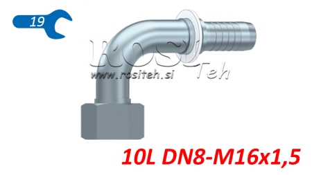 HIDRAULIKUS IDOM DKOL 10 L NŐI TÉRD 90* DN8-M16x1,5