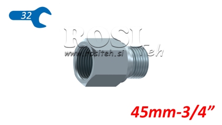 HYDRAULISK ADAPTER FORLENGET HAN-KVINNE 3/4