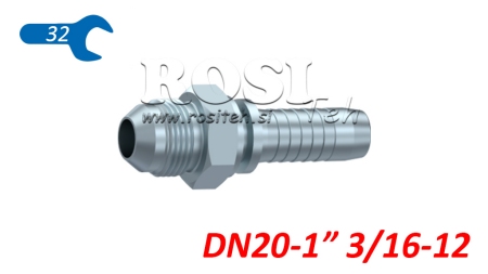 HYDRAULISCHER ANSCHLUSS AGJ JIC74° MÄNNLICH DN20-13/16-12