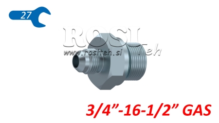 HYDRAULISCHE REDUCER 3/4 JIC74°-1/2 GAS
