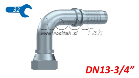 HIDRAULIKUS IDOM BSP NŐI TÉRD 90° DN13-3/4