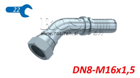 HIDRAULIČNI PRIKLJUČAK BSP ŽENSKI KOLJENO 45° DN8-M16x1,5