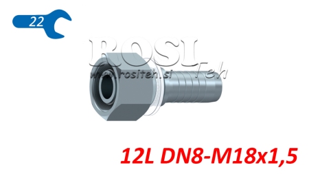 HYDRAULIC FITTING DKOL 12 L FEMALE DN8-M18X1,5