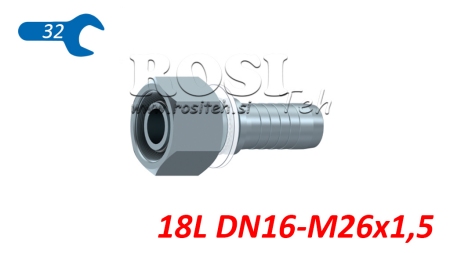 HYDRAULIC FITTING DKOL 18 L FEMALE DN16-M26X1,5