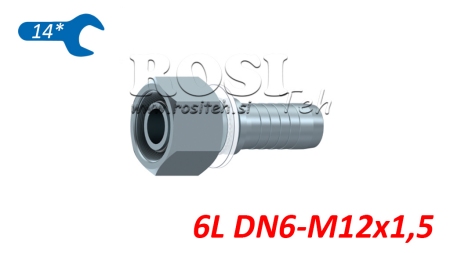 HYDRAULIC FITTING DKOL 6 L FEMALE DN6-M12X1.5