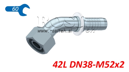 CONEXIUNE HIDRAULICĂ DKOL 42L COLȚ FEMEIE 45 DN38-M52X2