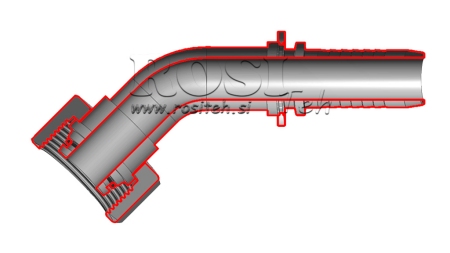 POŁĄCZENIE HYDRAULICZNE DKOS 12 Z KĄTOWYM ZŁĄCZEŃ ŻEŃSKIM 45 DN8-M20X1,5