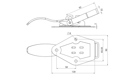 LUKKING AV TILHENGERS SIDEPANEL, TOGGLE-TYPE