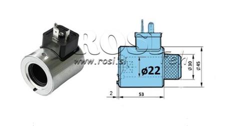 ELEKTRO MÁGNESES TEKERECS 12V DC SZELEPNEK CETOP - fi 22mm-53mm 29W