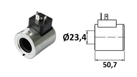 ELEKTRO MAGNETNI NAMOTAJ 220V AC ZA VENTIL CETOP 3 - fi 23,4mm-50,7mm 30W IP65
