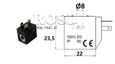 ELECTROMAGNETIC COIL 230VAC FOR VALVE - fi 8mm-23,5mm 3W