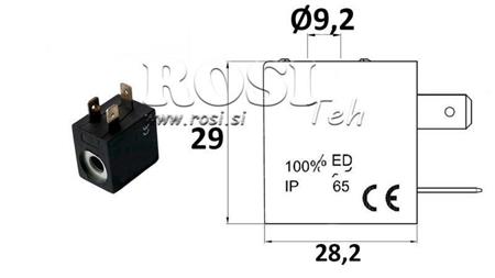 ELEKTROMÁGNESES TEKERCS 12VDC SZELEPHEZ - fi 19.2mm-29mm 3W