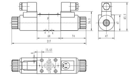 HIDRAULIKUS ELEKTROMÁGNESES SZELEP CETOP 3 12/24/230V N6_méretek