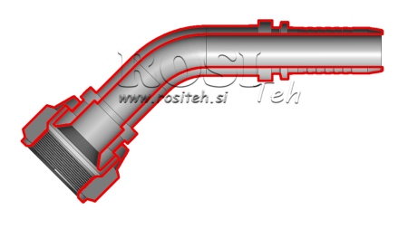 HYDRAULISK TILKOBLING DKJ JIC74° HUNN ELBOW 45° DN6-9/16-18