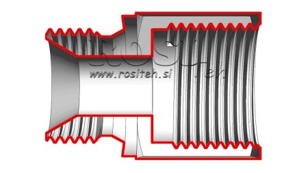 HYDRAULISK ADAPTER FORLENGET HAN-KVINNE 3/4