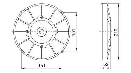 AXIALFLÄKT 190MM DRAGANDE 12V