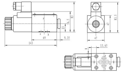 HIDRAULIKUS ELEKTRO MÁGNESES SZELEP KV-4/2 CETOP 3 12/24/230V N51B