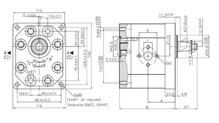 HIDRAULIKUS SZIVATTYÚ 30C50X241 FRONT GR.3 50 CC JOBB