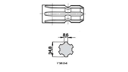 KARDÁN (TLT) ADAPTER 13/8 KÉTFELES L=500