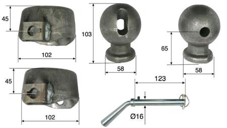 CONJUNTO DE SUPORTES PARA CAÇAMBA DE CAMINHÃO BASCULANTE FI78