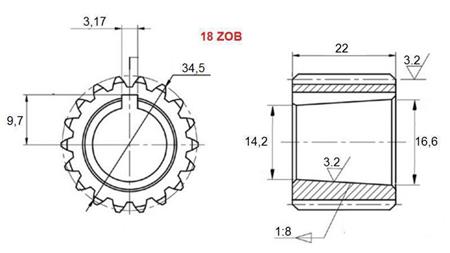 FOGAS KERÉK PTO GR.3 - GR.2 Z18